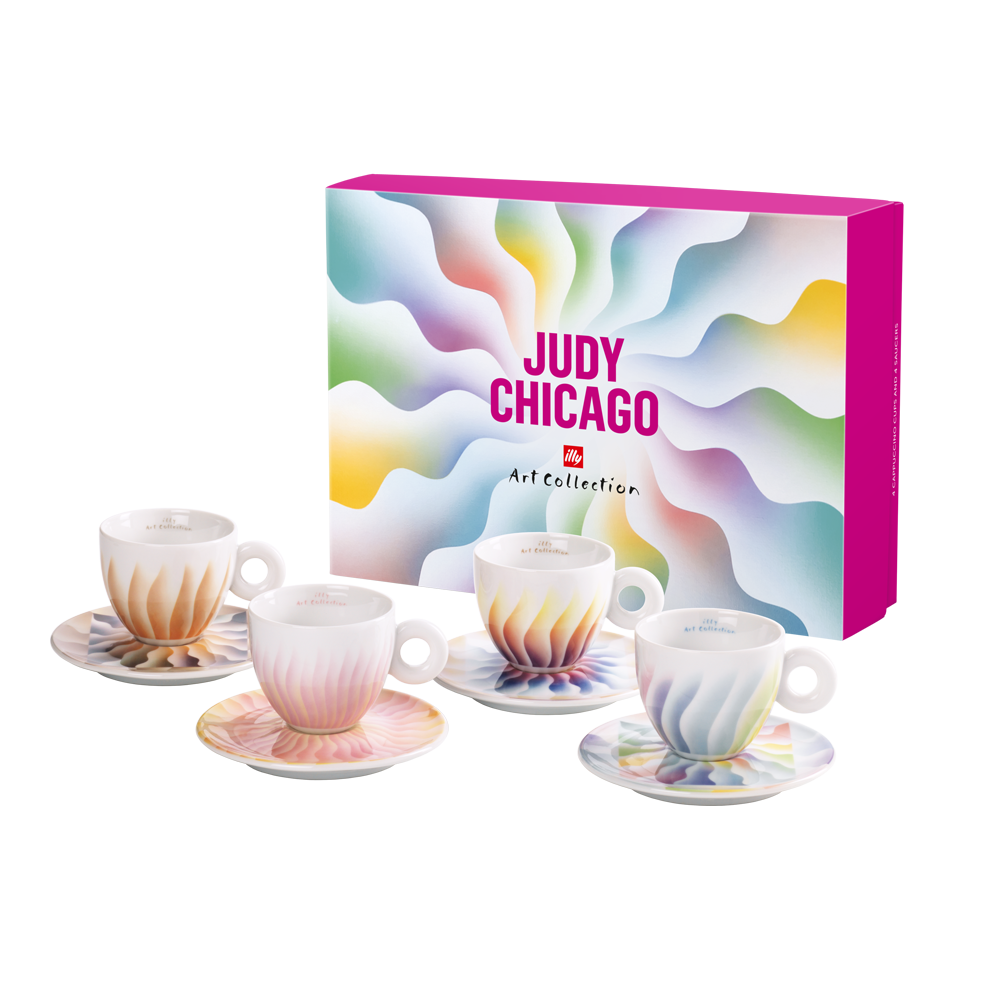 Set of 4 Cappuccino Cups - Judy Chicago illy Art Collection